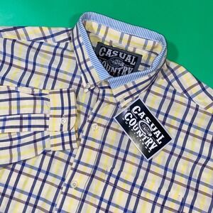 Casual Country Outfitters Mens Plaid Button‎ Up Shirt long Sleeve Sz L